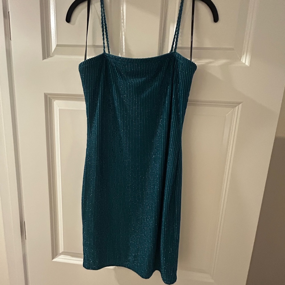 Forever 21 Shimmering Teal Mini Dress
